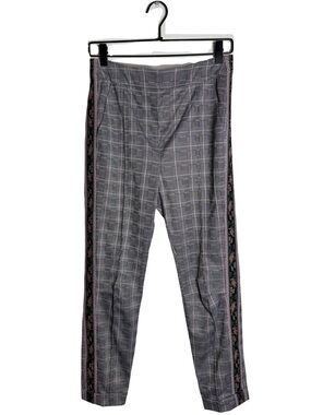 Byron Lars Glen Plaid Lace Side Stripe Trouser Pants Cuffed Size 6